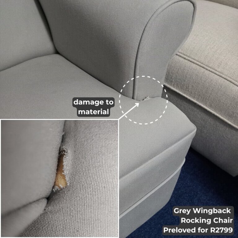 Grey Wingback Rocking Chair