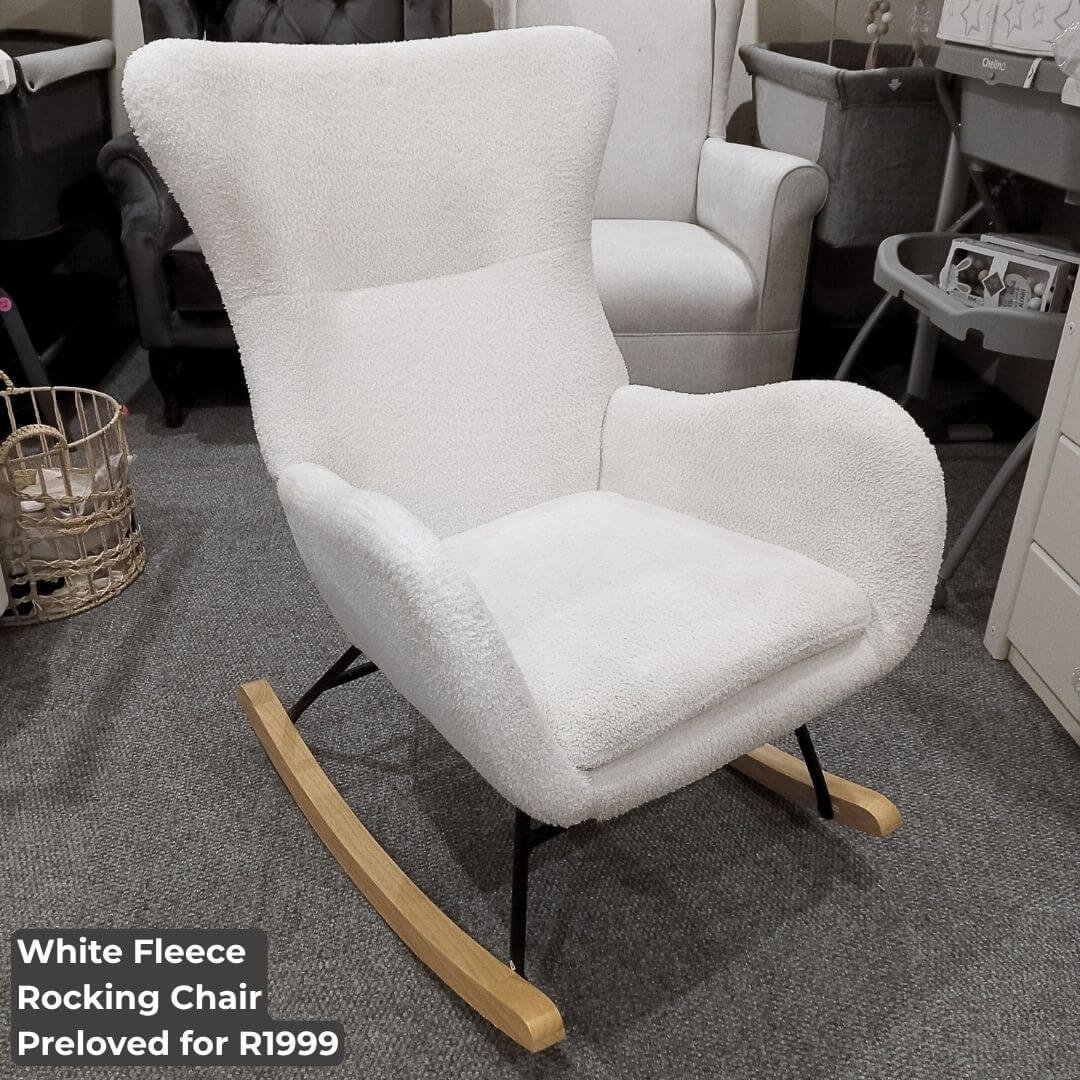 White Fleece Rocking Chair