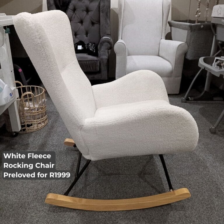 White Fleece Rocking Chair