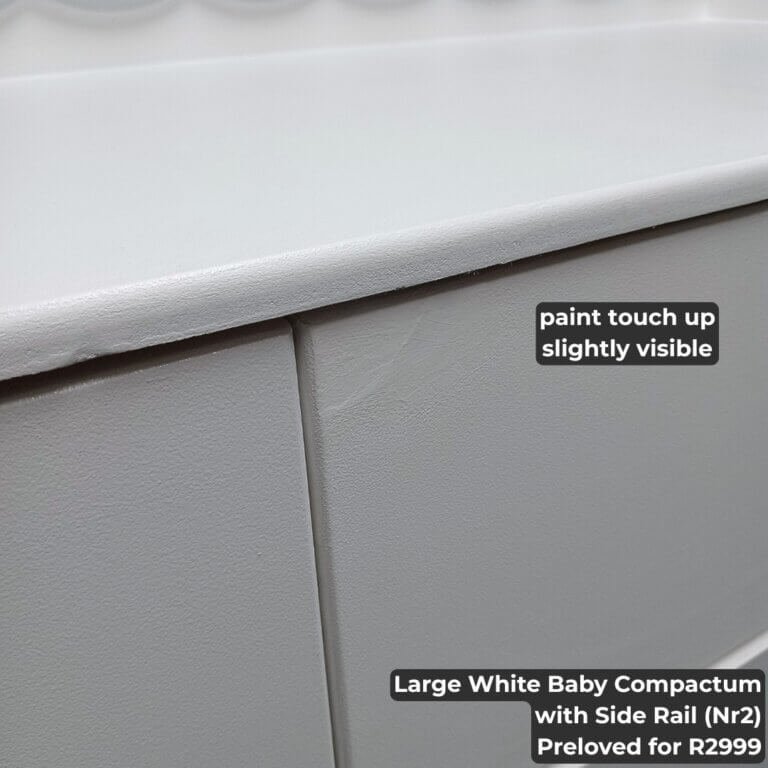 Large White Baby Compactum with Side Rail