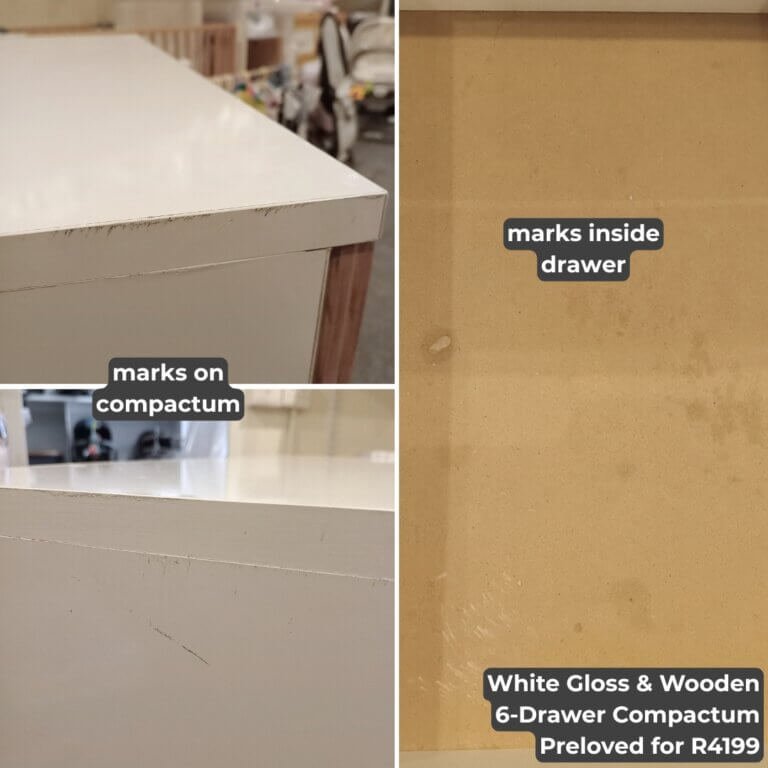 White Gloss & Wooden 6-Drawer Compactum