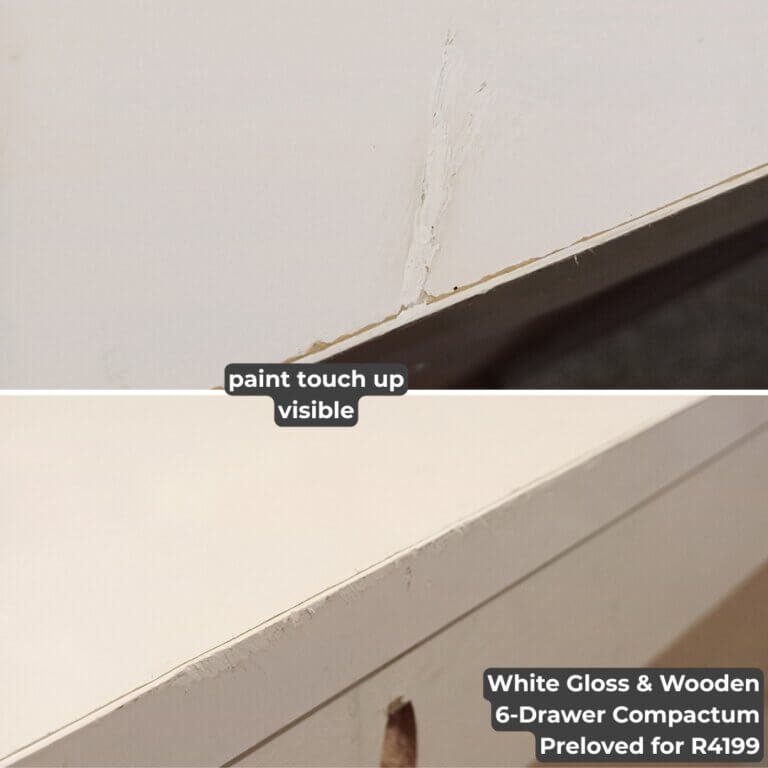 White Gloss & Wooden 6-Drawer Compactum