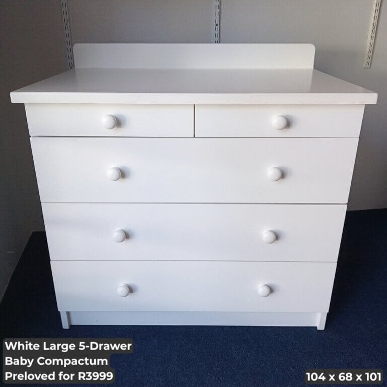 White Large 5-Drawer Baby Compactum