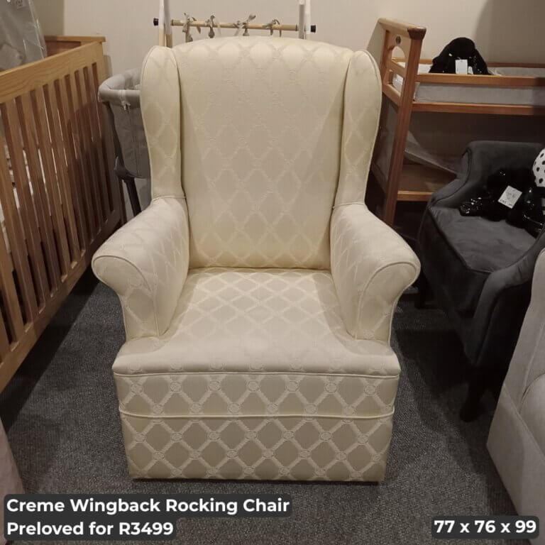 Creme Wingback Rocking Chair