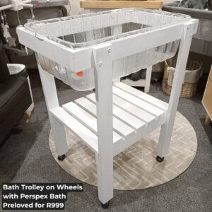 Bath Trolley on Wheels with Perspex