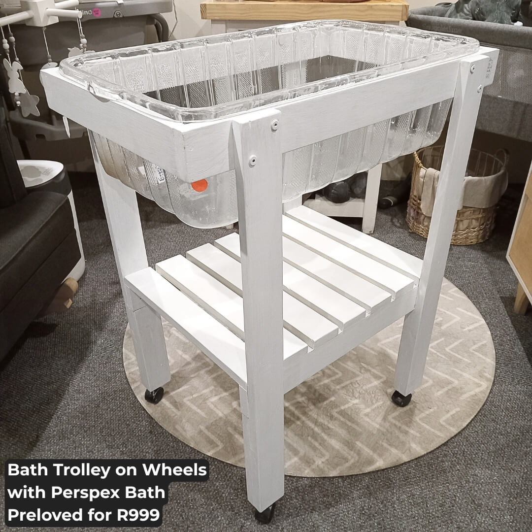Bath Trolley on Wheels with Perspex