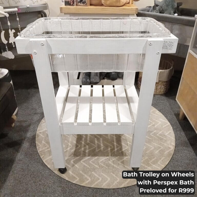 Bath Trolley on Wheels with Perspex