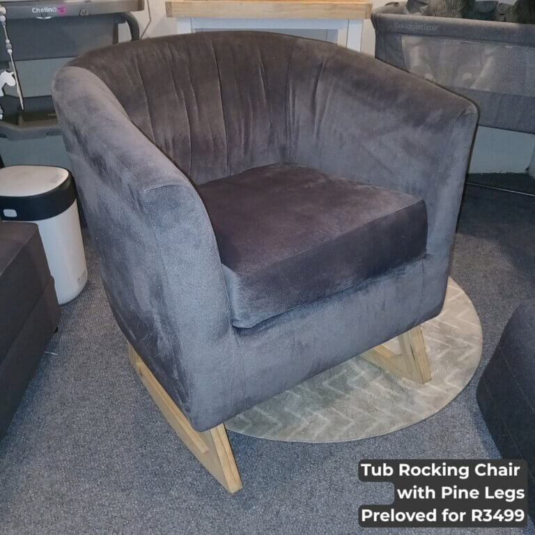 Tub Rocking Chair with Pine Legs