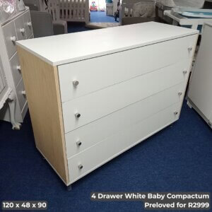 4 Drawer White Baby Compactum
