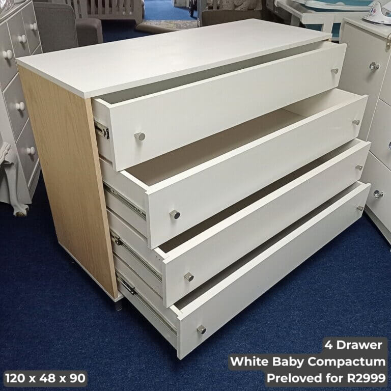 4 Drawer White Baby Compactum