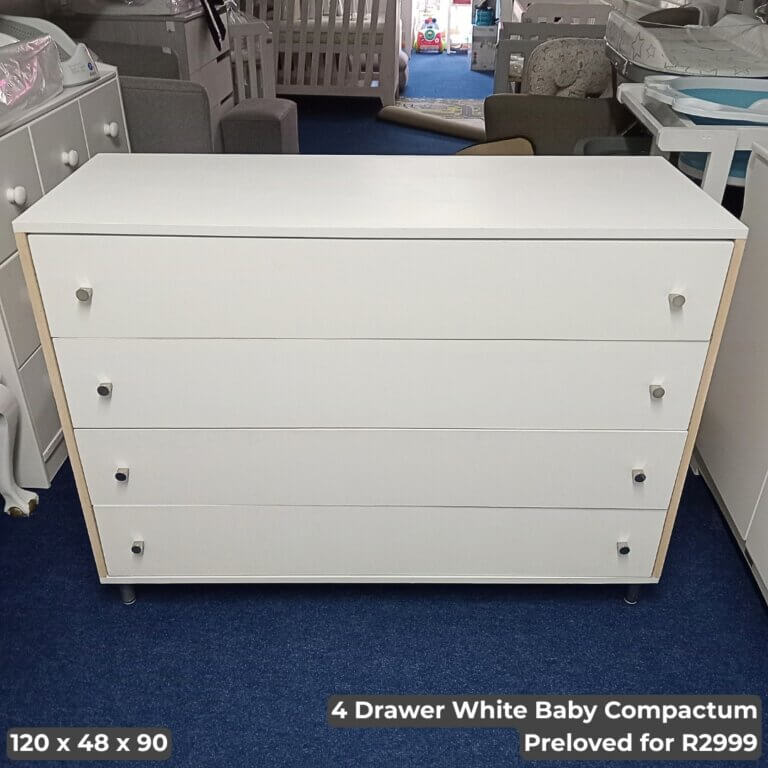 4 Drawer White Baby Compactum
