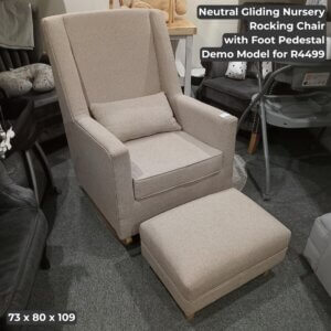 Neutral Gliding Nursery Rocking Chair with Matching Foot Pedestal