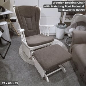 Wooden Rocking Chair with Matching Foot Pedestal