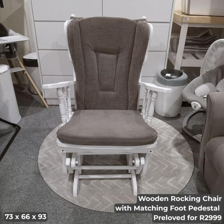 Wooden Rocking Chair with Matching Foot Pedestal