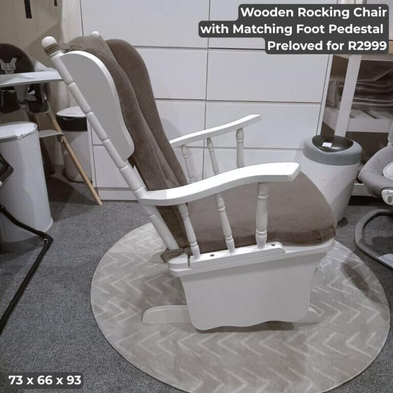 Wooden Rocking Chair with Matching Foot Pedestal