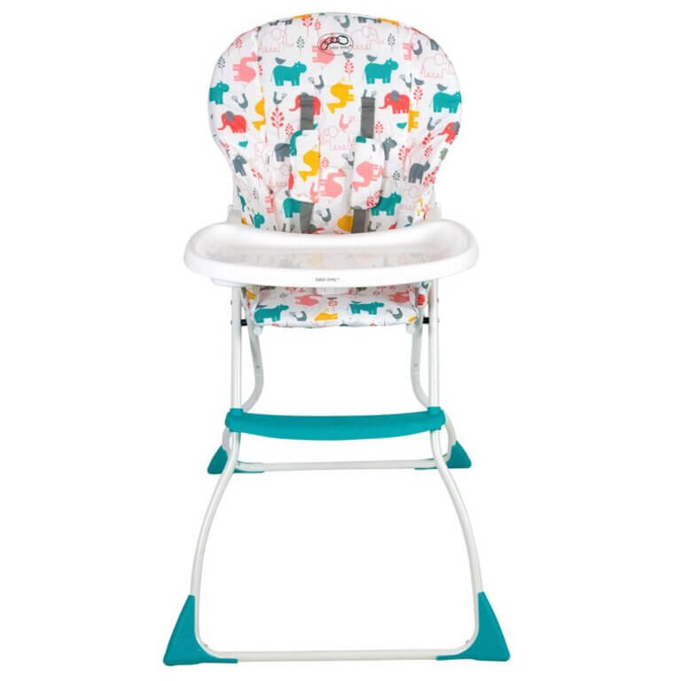 Basic High Chair with Elephant Pattern