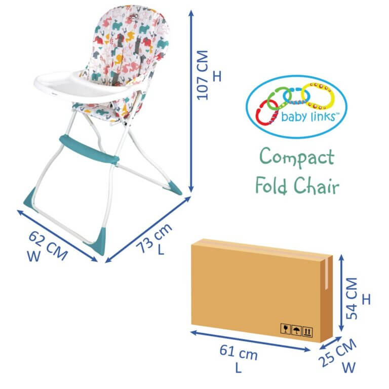 Basic High Chair with Elephant Pattern