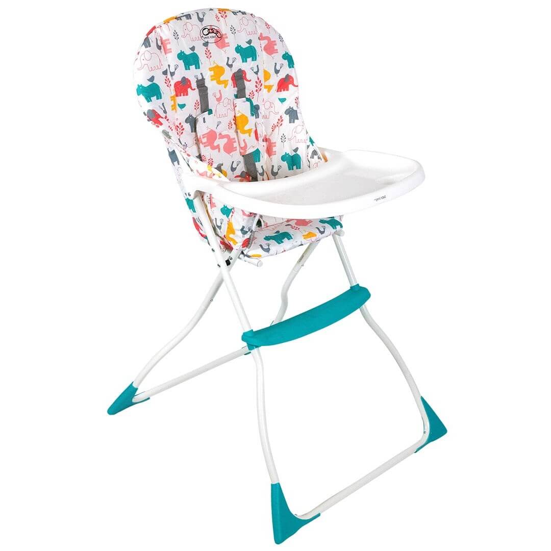 Basic High Chair with Elephant Pattern